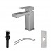 EZANDA Brass Bathroom Sink Faucet with Escutcheon  Pop Up Drain Stopper & Water Supply Hoses  Brused Nickel  14166 - B07FSLSZLT